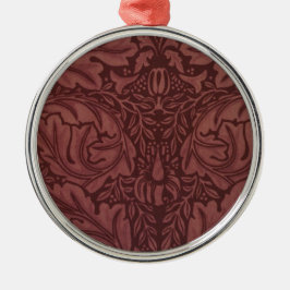 Dark Red Acanthus Blätter (von William Morris) Cer Ornament Aus Metall