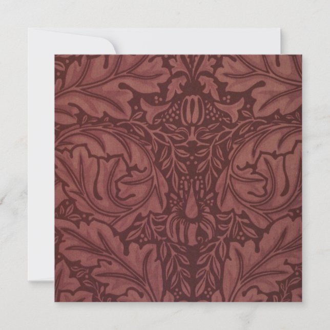 Dark Red Acanthus Blätter (von William Morris) Karte (Vorderseite)