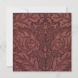 Dark Red Acanthus Blätter (von William Morris) Karte