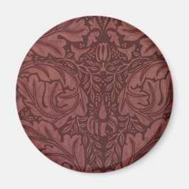 Dark Red Acanthus Blätter (von William Morris) Magnet