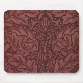 Dark Red Acanthus Blätter (von William Morris) Mousepad