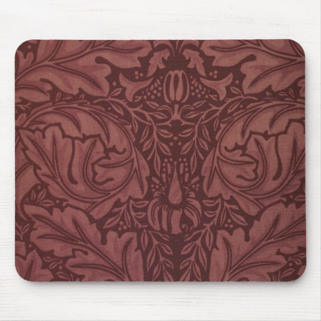Dark Red Acanthus Blätter (von William Morris) Mousepad (Vorne)