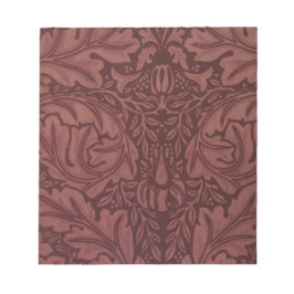 Dark Red Acanthus Blätter (von William Morris) Notizblock