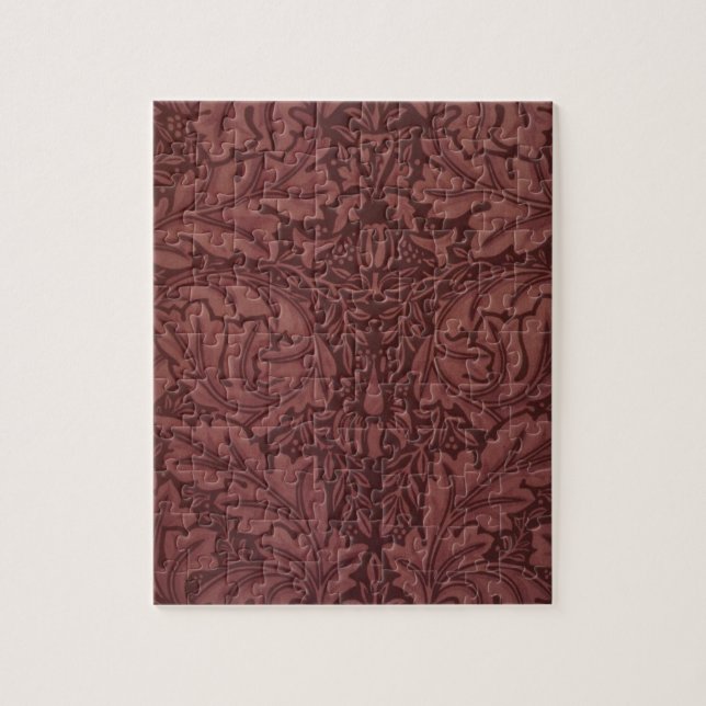 Dark Red Acanthus Blätter (von William Morris) Puzzle (Vertikal)