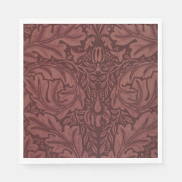 Dark Red Acanthus Blätter (von William Morris) Serviette