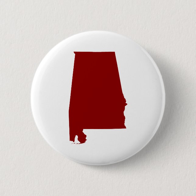 Dark Red Alabama Shape Button (Vorderseite)