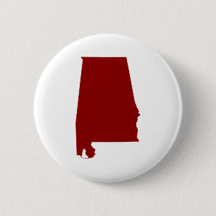 Dark Red Alabama Shape Button