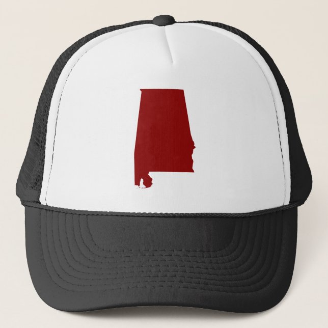 Dark Red Alabama Shape Truckerkappe (Vorderseite)