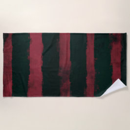 Dark Red and Black Horror Stripe Pattern Strandtuch