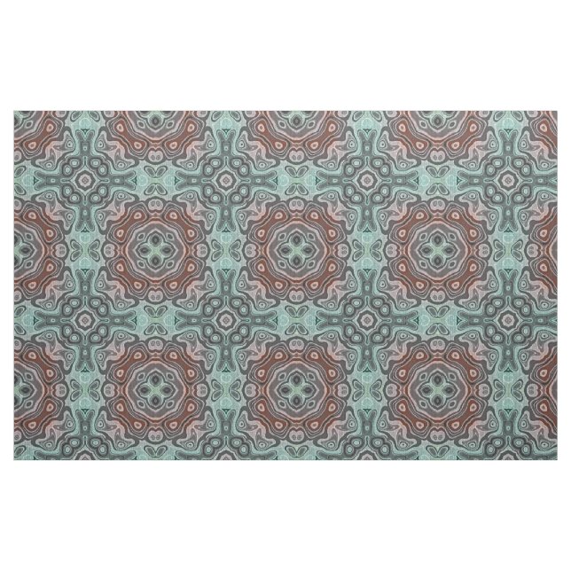Dark Red Aquamarin Blue Green Bali Batik Muster Stoff (Fat Quarter (45,7 x 55,9 cm))
