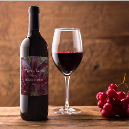 Dark Red Asiatic Lilies Foto Personalisiert Weinetikett