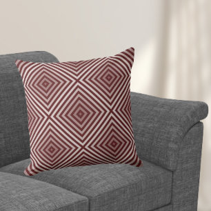 Dark Red Boxed Repeat Pattern - Throw Pillow Kissen