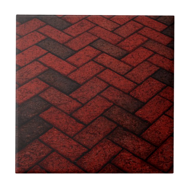 Dark Red Brick Pattern Fliese (Vorderseite)