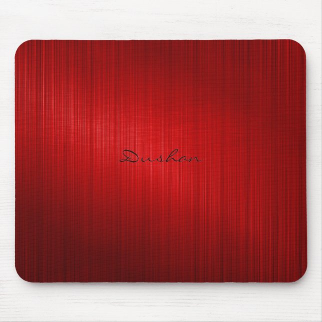 Dark Red Brushed Metal Look Mouse Pad Mousepad (Vorne)