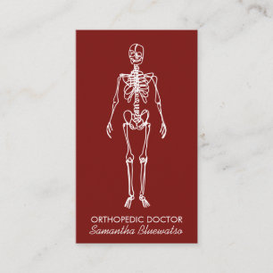 Dark Red Burgundy Arzt Skeleton orthopädisch Visitenkarte