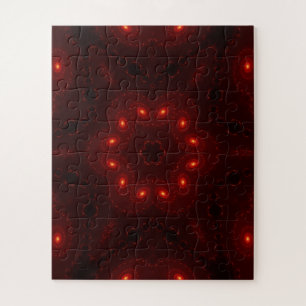 Dark Red Burgundy Gothic Lace Snowflake Puzzle