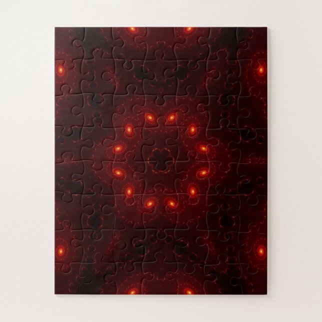 Dark Red Burgundy Gothic Lace Snowflake Puzzle (Vertikal)