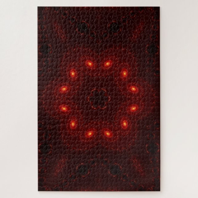 Dark Red Burgundy Gothic Lace Snowflake Puzzle (Vertikal)