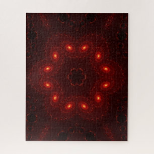 Dark Red Burgundy Gothic Lace Snowflake Puzzle