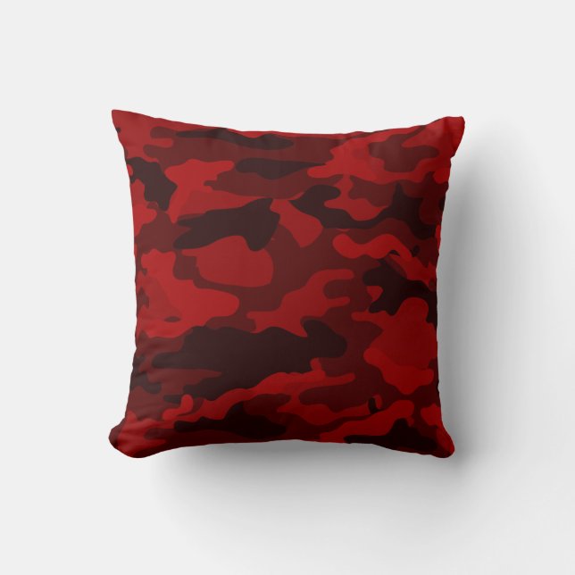 Dark Red Camouflage Kissen (Vorderseite)