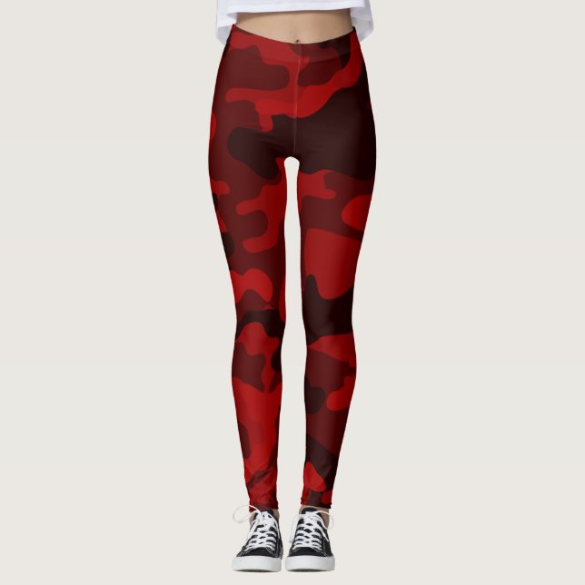 Dark Red Camouflage Leggings (Vorderseite)