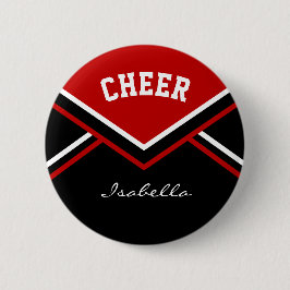 Dark Red Cheerleader Cheerleader Cheer Button