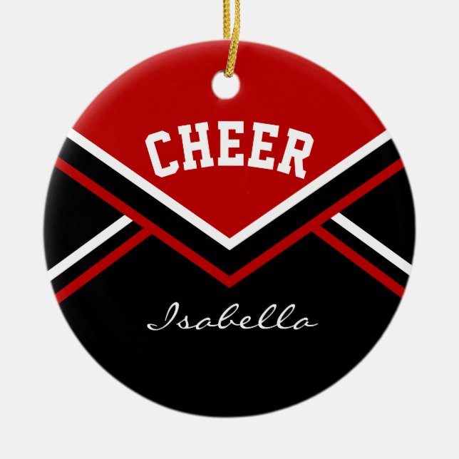 Dark Red Cheerleader für einen Cheerleader 📣 💖 Keramik Ornament (Vorne)