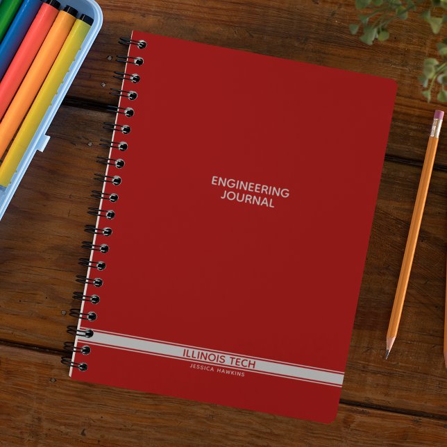 Dark Red Classic Stripe Spiral Notebook Planer (Von Creator hochgeladen)