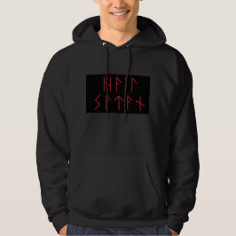 Dark Red Elder Futhark Hail Satan Hoodie