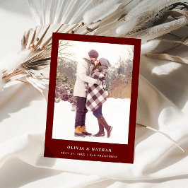 Dark Red Elegante Text und Foto | Hochzeit Save The Date