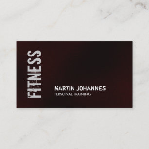 Dark Red Fitness Personal Trainer Business Card Visitenkarte