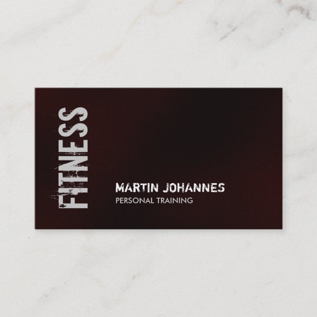 Dark Red Fitness Personal Trainer Business Card Visitenkarte (Vorderseite)