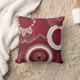 Dark Red Floral AI art Kissen