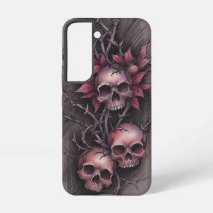 Dark Red Floral Art Samsung Galaxy Hülle