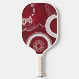 Dark Red Floral Pickleball Paddle