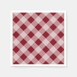 Dark Red Gingham Napkins Serviette