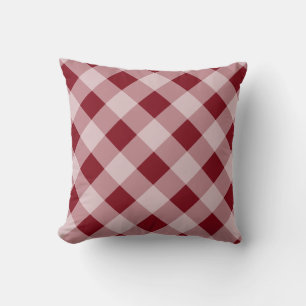 Dark Red Gingham Pillow Kissen