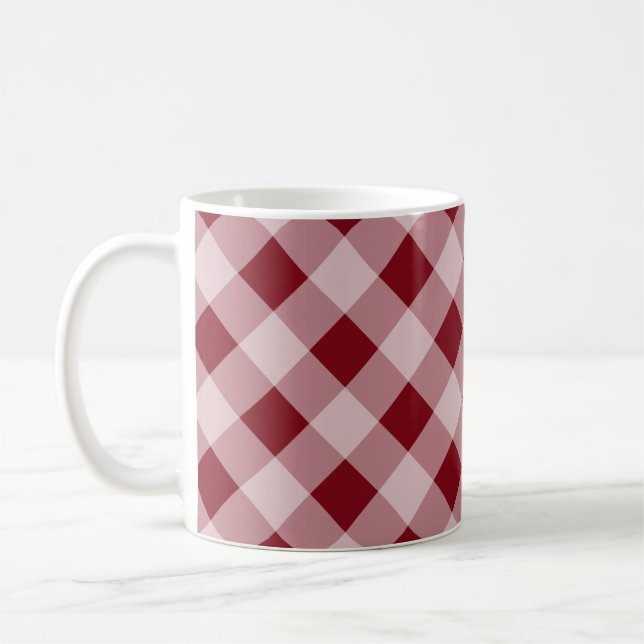 Dark Red Gingham Tasse (Links)