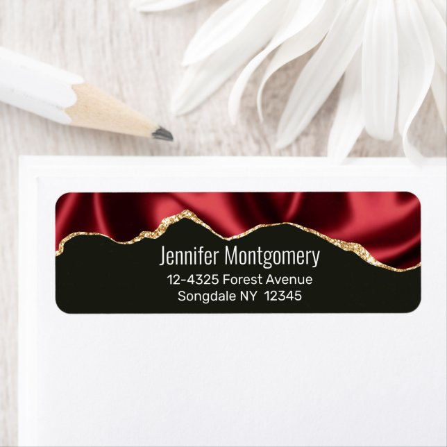 Dark Red Glam Wavy Satin Abstract Design (Insitu)