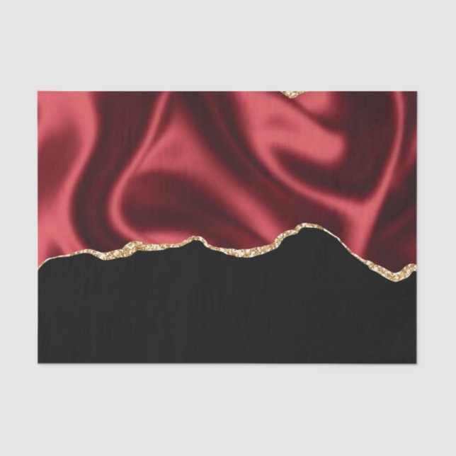Dark Red Glam Wavy Satin Abstract Design Seidenpapier (Vorderseite)