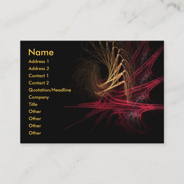 Dark : Red & Gold Business Card Visitenkarte (Vorderseite)