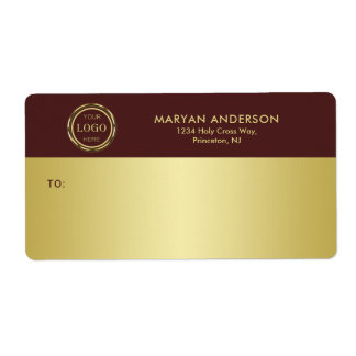 Dark-red gold design,Logo or Photo in gold circle,