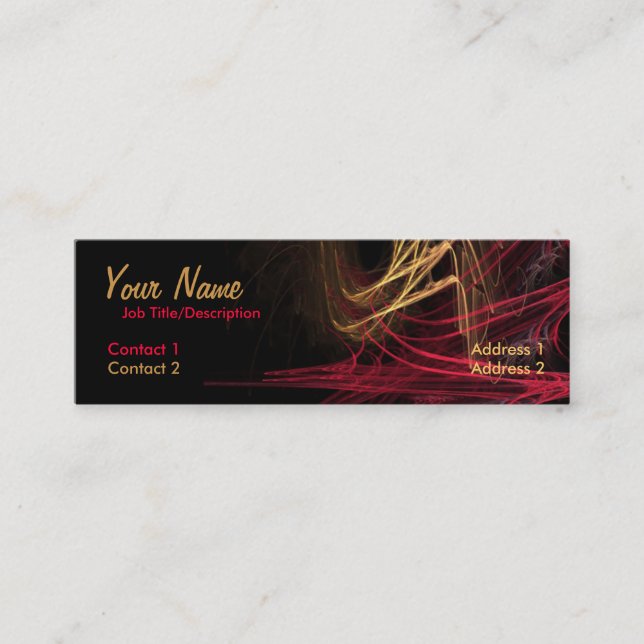 Dark Red & Gold Mini Business Card Mini Visitenkarte (Vorderseite)