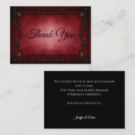 Dark Red Gothic AlternativeHalloween wedding Mitteilungskarte