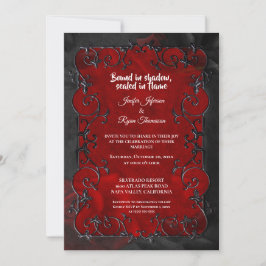 Dark red Gothic Halloween wedding Invitation Einladung