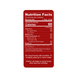 Dark Red Honey Nutrition Facts + Säugling Warning