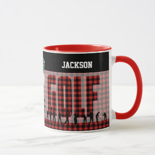 Dark Red Kariert Golf / DIY Hintergrundfarbe Tasse
