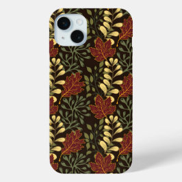 Dark red maple leaves floral pattern Case-Mate iPhone hülle