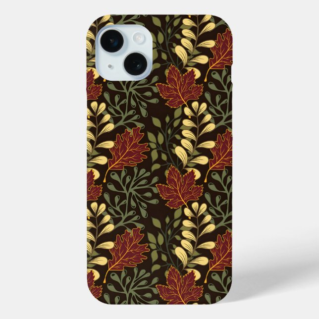 Dark red maple leaves floral pattern Case-Mate iPhone hülle (Rückseite)