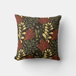 Dark red maple leaves floral pattern kissen